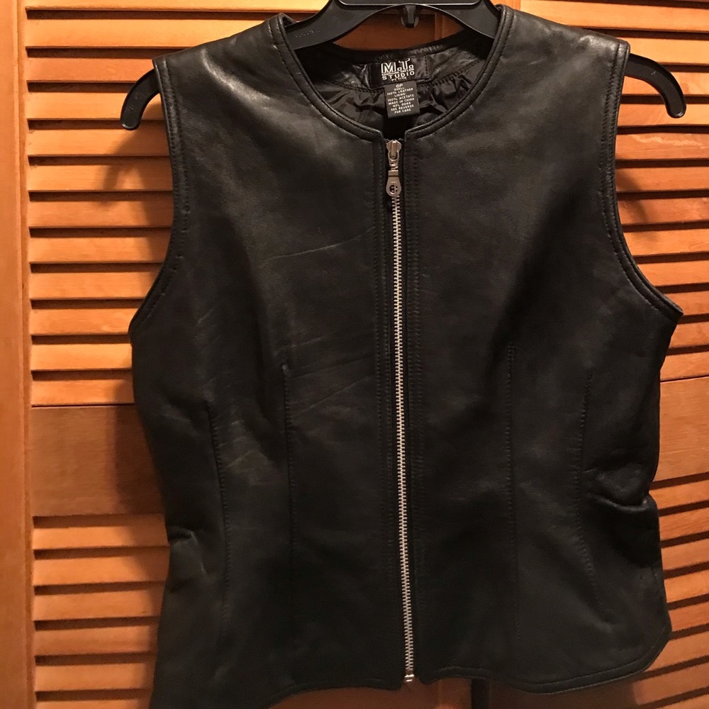 M.T. Morgan Taylor Studio Black Soft Leather Vest